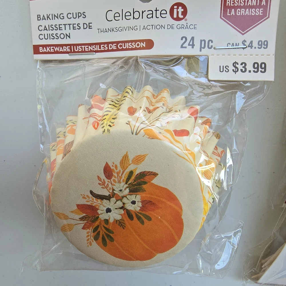 Celebrate It Autumn Pumpkin Cake Topper & Cup Set - Orange and White